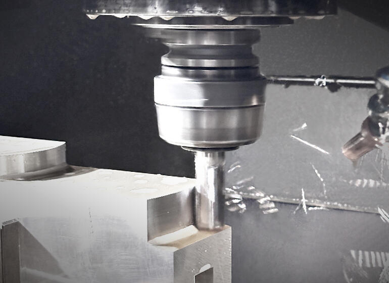 CNC vertical machining center processing metal parts